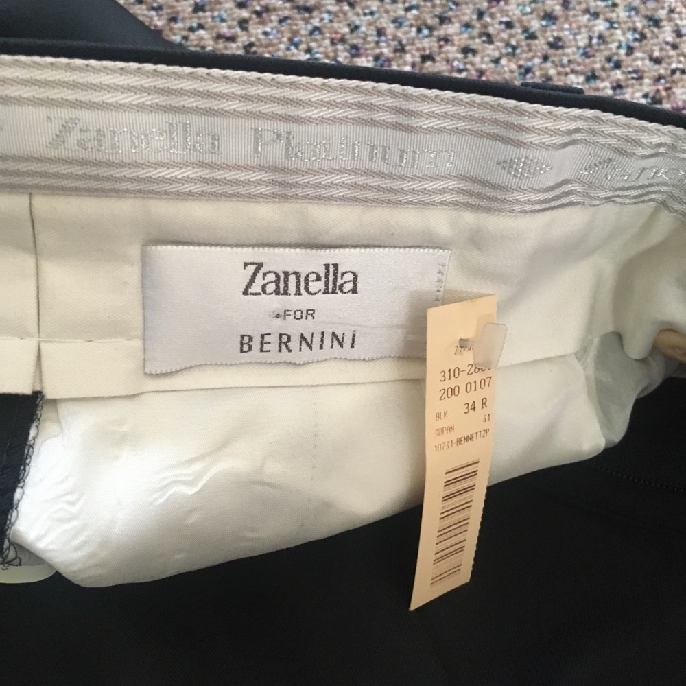 Zanella platinum pants black 34 loro piana tasmanian new nwt Italy super 120s 08 - Picture 8 of 10